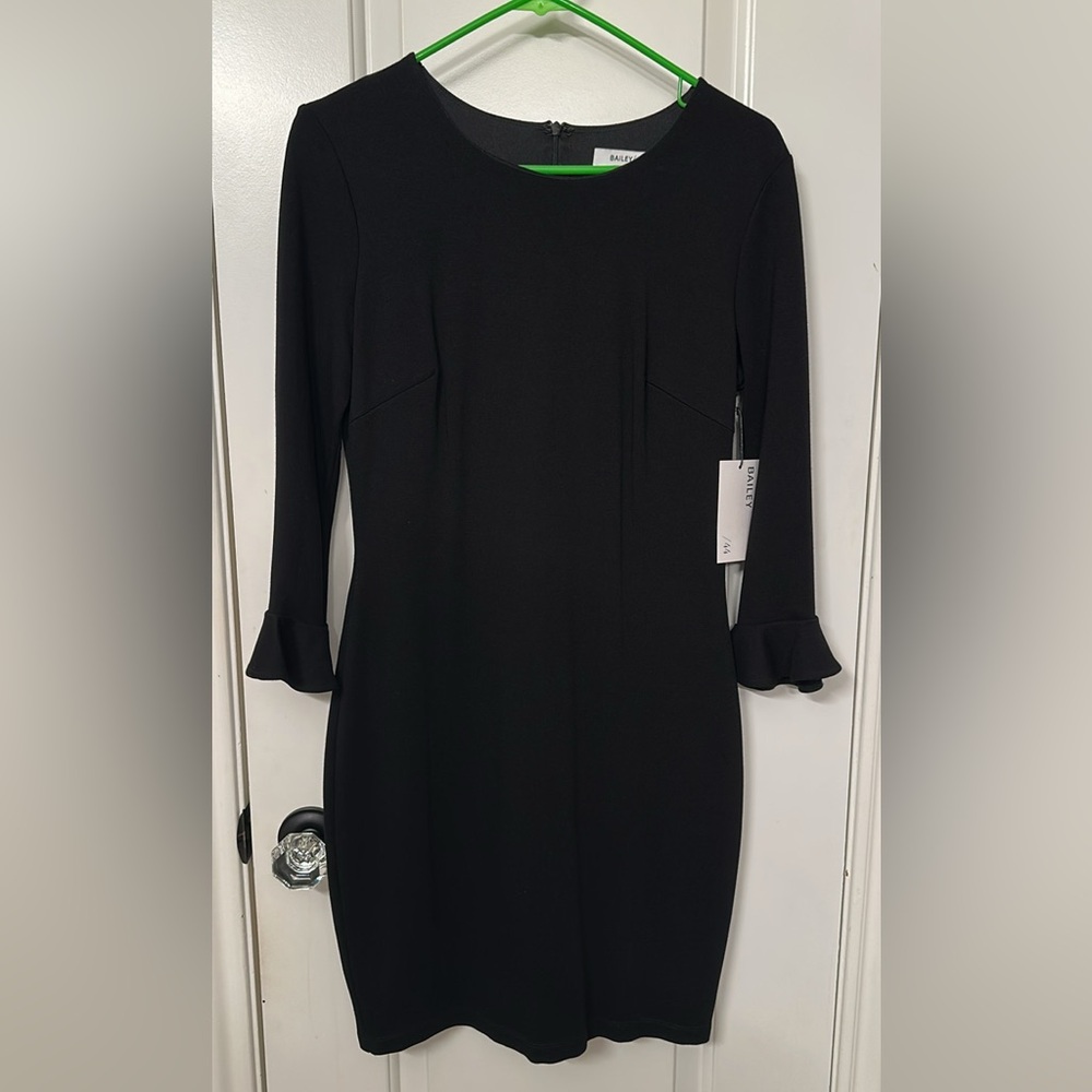 Bailey 44 Black Flutter-Sleeve Cocktail Dress